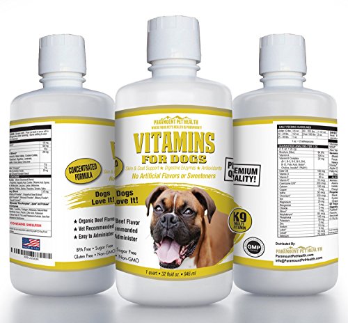 Product Cover 100% Natural Dog Vitamins and Supplements - Liquid Multivitamin for Dogs - Senior Dog Vitamins - Multivitamins for Dogs 8X Potent - USA Made Vitamin for Dogs - Pet Vitamins for Dogs & Dog Supplements