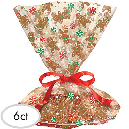 Product Cover Gingerbread Christmas Multicolored Cookie Tray Bags, 6 Ct. | Party Supply