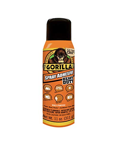 Product Cover Gorilla Heavy Duty Spray Adhesive, Multipurpose and Repositionable, 11 ounce, Clear