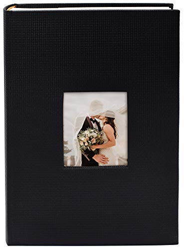 Product Cover Golden State Art, Photo Album 4x6 inch 300 Picture Pockets with Large Capacity Photo Book, 3 Per Page Capacity Black Embossed Cover