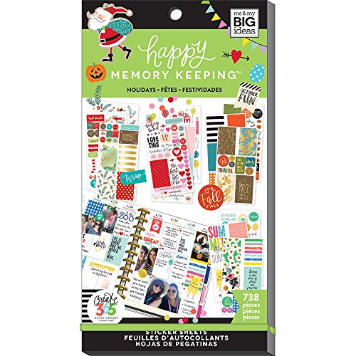 Product Cover me & my BIG ideas Sticker Value Pack for Big Planner - The Happy Planner Scrapbooking Supplies - Holidays Theme - Multi-Color - Great for Projects, Scrapbooks & Albums - 30 Sheets, 738 Stickers Total