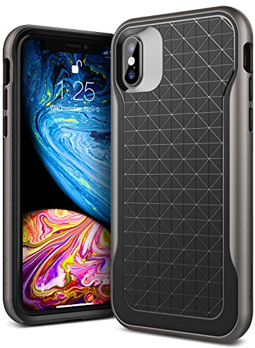 Product Cover Caseology Apex for Apple iPhone Xs Case (2018) / for iPhone X Case (2017) - 3D Pattern Design - Charcoal Gray