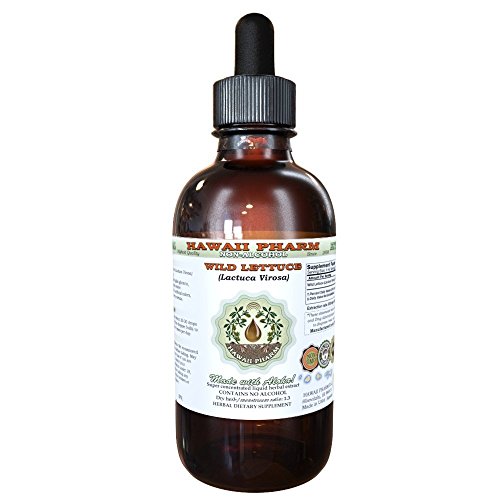Product Cover Wild Lettuce (Lactuca Virosa) Alcohol-Free Liquid Extract, Organic Wild Lettuce Dried Herb Glycerite, Wild Lettuce Herbal Supplement, Made in USA by Hawaii Pharm, 2 fl. oz