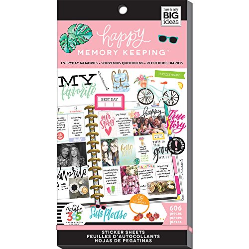 Product Cover me & my BIG ideas Sticker Value Pack for Big Planner - The Happy Planner Scrapbooking Supplies - Memory Keeping Theme - Multi-Color & Gold Foil - Great for Projects & Albums - 30 Sheets, 606 Stickers