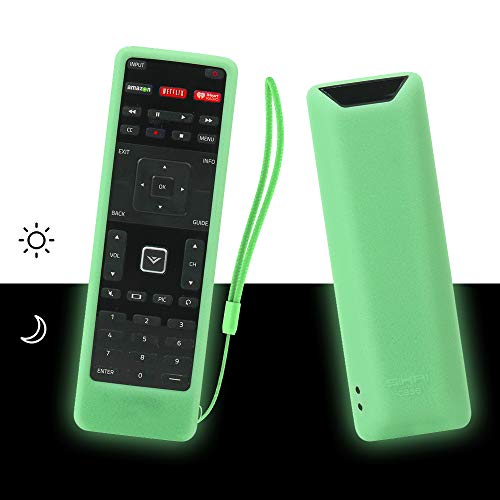 Product Cover SIKAI Remote Case Compatible with Vizio XRT122 Smart TV Remote Silicone Case for VIZIO Smart LCD LED TV Remote [Shock Proof] Silicone Cover for Vizio XRT122 Remote with Lanyard (Glow in Dark Green)