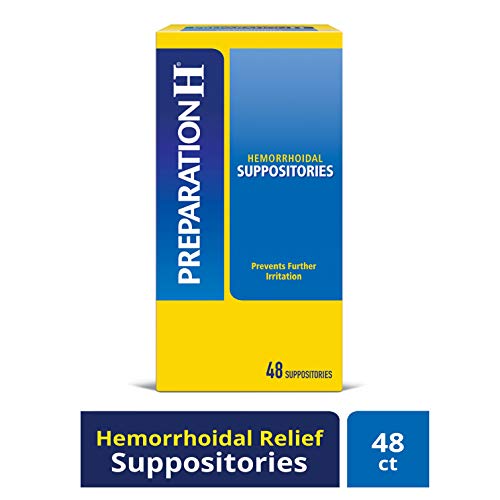 Product Cover Preparation H Hemorrhoid Symptom Treatment Suppositories, Burning, Itching and Discomfort Relief (48 Count)