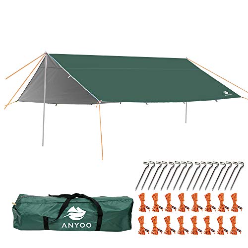 Product Cover Anyoo Camping Tarp Shelter Lightweight Hammock Rain Fly Waterproof Durable Portable Compact for Fishing Beach Picnic