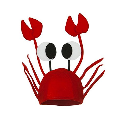 Product Cover Men's Women's Novelty Hat 3D Lobster Crawfish Crab Seafood Hat With Claws (Crab)