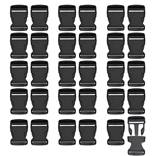 Product Cover RETON 30 PCS 1 1/2 Inch Wide Black Adjustable Buckles Plastic Side Release Buckles