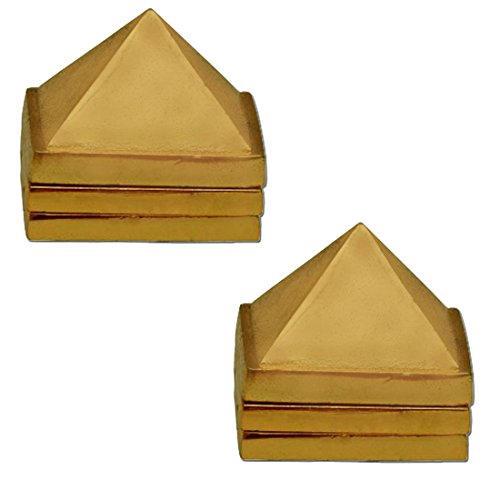 Product Cover Divya Mantra Vastu Wish Multilayered 1 Inch Zinc Pyramid Having 91 Pyramids in Total - Golden, Set of 2