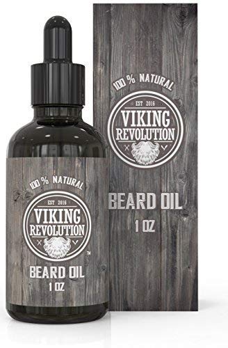 Product Cover Viking Revolution Beard Oil Conditioner - All Natural Unscented Organic Argan & Jojoba Oils - Softens, Smooths & Strengthens Beard Growth - Grooming Beard and Mustache Maintenance Treatment, 1 Pack