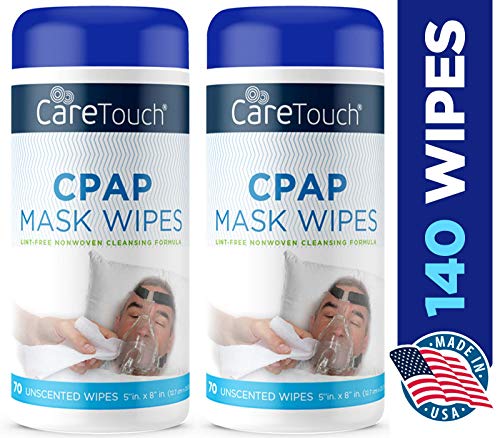 Product Cover Care Touch CPAP Cleaning Mask Wipes - Unscented, Lint Free - 70 Wipes, Pack of 2-140 Wipes Total