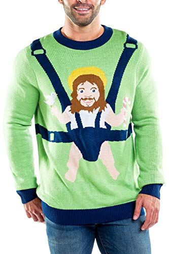 Product Cover Tipsy Elves Men's Sweet Baby Jesus Ugly Christmas Sweater - Funny Christmas Sweater