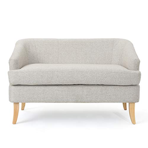 Product Cover Christopher Knight Home Shelby Mid Century Modern Fabric Loveseat (Beige)