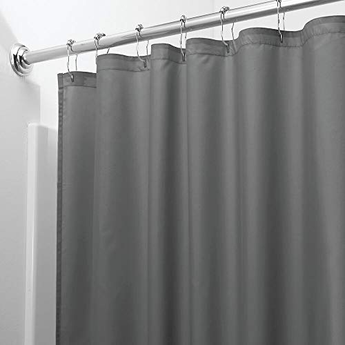 Product Cover mDesign Extra Wide Water Repellent, Mildew Resistant, Heavy Duty Flat Weave Fabric Shower Curtain, Liner - Weighted Bottom Hem - for Shower and Bathtub - 108