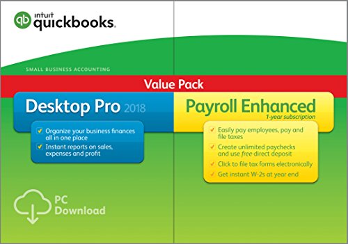 Product Cover QuickBooks Desktop Pro 2018 with Payroll Enhanced [PC Online Code] [OLD VERSION]