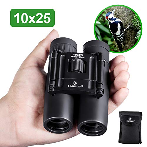 Product Cover HUTACT Binoculars Compact, 10x25 Small and Lightweight, for Concert Theater Opera, Mini Pocket Folding Binoculars wih Fully Coated Lens for Travel Hiking Bird Watching Adults Kids (10x25 Black)