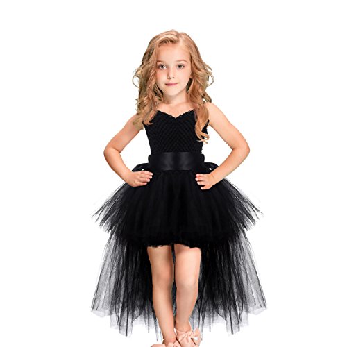 Product Cover LEEGEEL Handmade Girls Tutu Dresses Girls Tulle Dress for, Black, Size 4T