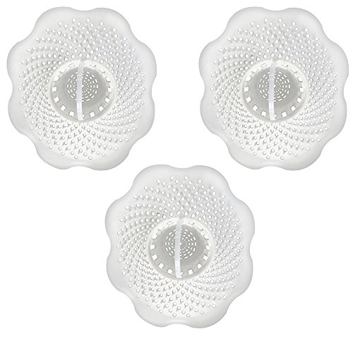 Product Cover DANCO Tub Drain Protector Hair Catcher | Strainer | Bathtub Drain Snake, Snare and Auger | Hair Drain Clog Prevention | 3-Pack (10876)