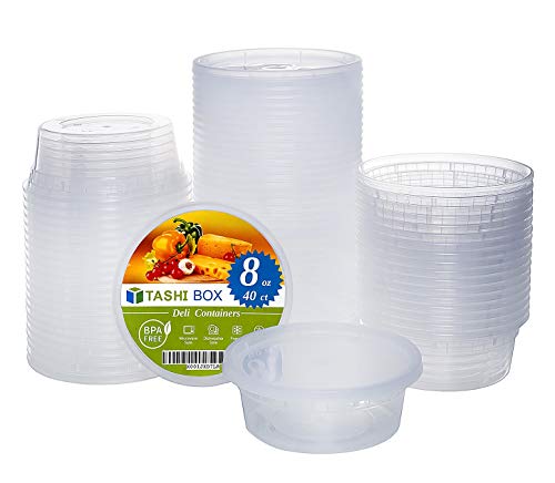 Product Cover [TashiBox] 8 oz food storage deli containers with lids - 40 sets