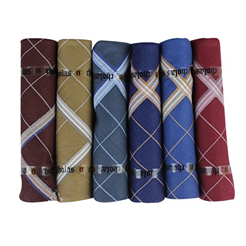 Product Cover Cholas Men's Cotton Handkerchiefs (Multicolour, 46x46 cm) - Pack of 6