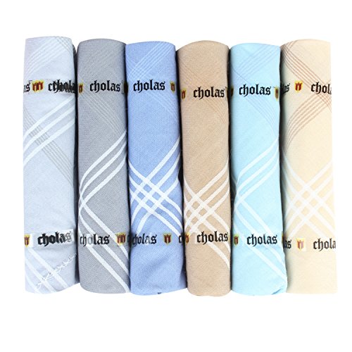 Product Cover Cholas Men's Cotton Striped Handkerchiefs (Multicolour, Pack of 6)