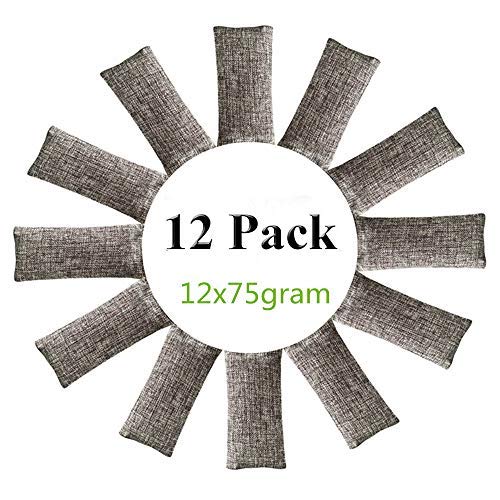 Product Cover 12 Packs Natural Air Purifying Bags,150g Each Pair Mini Bamboo Charcoal Bags,Shoe Deodorizer and Odor Eliminator