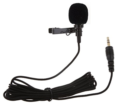 Product Cover Rewy 3.5MM Clip on Mini Tie Lapel Lavalier Microphone for All Devices (Black)