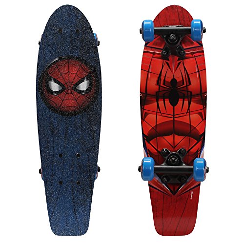 Product Cover PlayWheels Ultimate Spider-Man 21 Inch Wood Cruiser Skateboard - Beginner Skateboard for Kids - Spidey Eyes