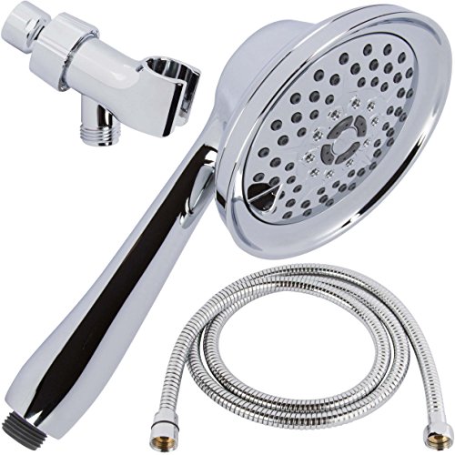 Product Cover Shower Massager Handheld High Pressure - Massage & Mist Hand Held Showerhead Kit - Removable Head With Hose And Mount - Adjustable Massaging Rainfall Spray, 2.5 GPM - Chrome