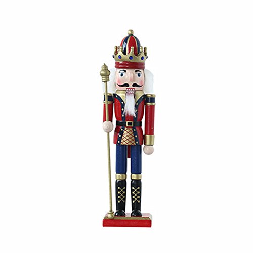 Product Cover O-Toys Wooden Nutcracker Ornaments Christmas Decoration Figures Puppet Toys Home Decor (12 Inch, Scepter)