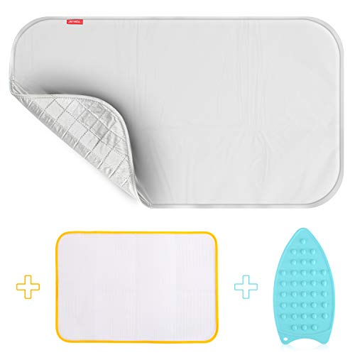 Product Cover YQMAJIM Ironing Blanket Ironing Mat,Upgraded Thick Portable Travel Ironing Pad,Isolate Heat Pad Cover for Washer,Dryer,Table Top,Countertop,Ironing Board for Small Space-19 x 33 inch