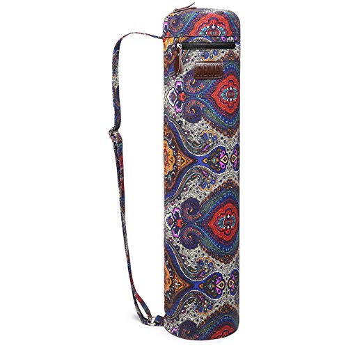 Product Cover Fremous Yoga Mat Bag and Carriers for Women and Men - Double Storage Pocket - Easy Access Zipper - Adjustable Shoulder Strap and Handle (Lotus)