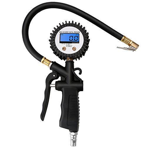 Product Cover Geartronics Digital Tire Pressure Gauge Inflator with Air Chuck and Hose Air Pressure Gauge for Vehicle and Motorcycle 100 PSI