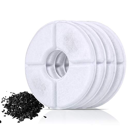 Product Cover Pedy Cat Water Fountain Replacement Filters, Activated Carbon Water Dispenser Filters 4 Pack, Compatible with Pet Flower Water Fountain for Dogs and Cats