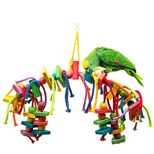 Product Cover MEWTOGO Bird Parrot Wooden Toys for Conures Cockatiels Foraging and Amazon Parrot Toys