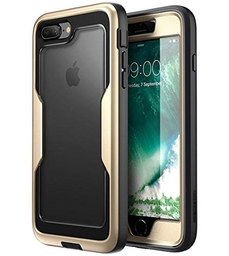 Product Cover i-Blason Magma Series Case for iPhone 8 Plus 2017/iPhone 7 Plus, Heavy Duty Protection Full Body Bumper Case with Built-in Screen Protector, Includes Removable Beltclip Holster (Black)
