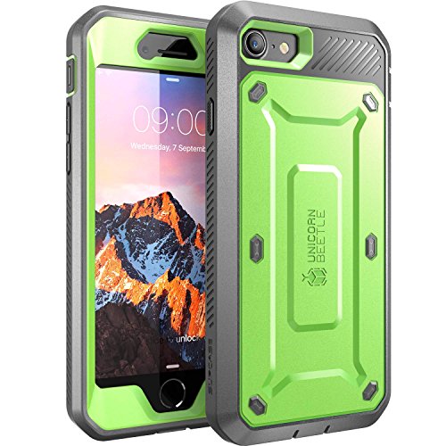 Product Cover SUPCASE Unicorn Beetle Pro Series Case Designed for iPhone 8, Full-Body Rugged Holster Case with Built-In Screen Protector for Apple iPhone 7 2016 / iPhone 8 (2017 Release) (Green)