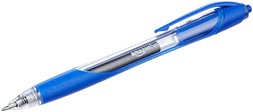 Product Cover AmazonBasics Retractable Gel Ink Pens - Fine Point Pen, Blue, 12-Pack