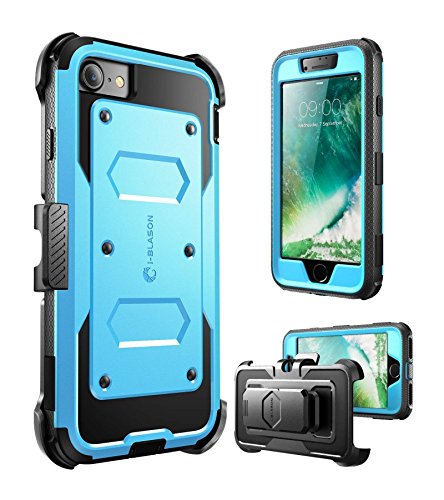 Product Cover i-Blason Case for iPhone 7 2016/iPhone 8 2017 Release, [Armorbox] Built in [Screen Protector] [Full body] [Heavy Duty Protection ] Shock Reduction/Bumper Case (Blue)