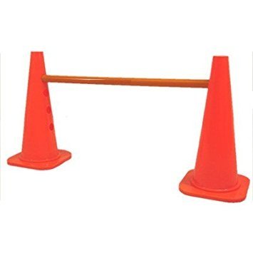 Product Cover Sahni Sports Adjustable Hurdle Cone Set - Sports Cones for Agility Training - Heavy Duty Cones and Resistant Poles - Hurdles for Track, Soccer, and Football (18 INCHES Cones)