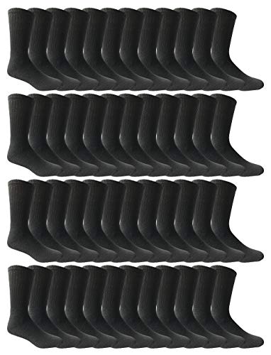 Product Cover SOCKS'NBULK 60 Pairs Mens Wholesale Bulk Sports Crew Socks, Athletic Socks Case Pack Options Black,10-13