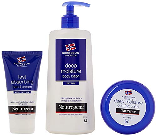 Product Cover Neutrogena Norwegian Formula Deep Moisture Gift Set, Includes: Body Lotion, Comfort Balm and Fast Absorbing Hand Cream