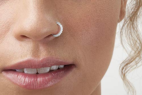 Product Cover Nose Ring: Handmade Sterling Silver Indian Style Nostril Hoop in 20 Gauge / 7mm
