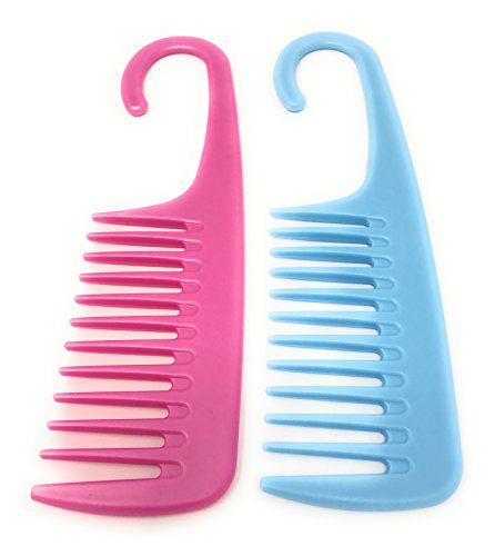 Product Cover Detangler Shower Comb with hook, wet/dry, Colors may vary (Pack of 2)
