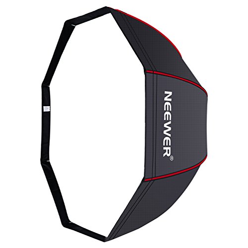 Product Cover Neewer 32 inches/ 80 centimeters Octagonal Softbox Umbrella with Red Edges and Carrying Bag for Portrait or Product Photography, Suitable for Canon Nikon Sony Speedlite, Studio Flash (Black/Red)