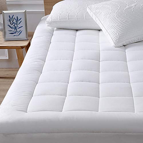 Product Cover oaskys Queen Mattress Pad Cover Cooling Mattress Topper Cotton Top Pillow Top with Down Alternative Fill (8-21