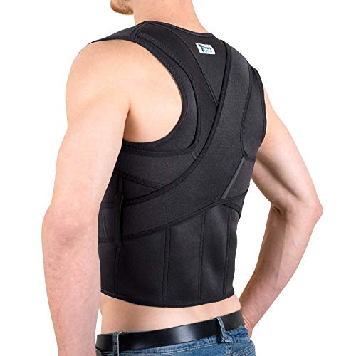 Product Cover Back Brace Posture Corrector for Men and Women - The Ultimate and Best Fully Adjustable Support Brace - Improves Posture and Provides Lumbar Support - Lower and Upper Back Pain - L (32