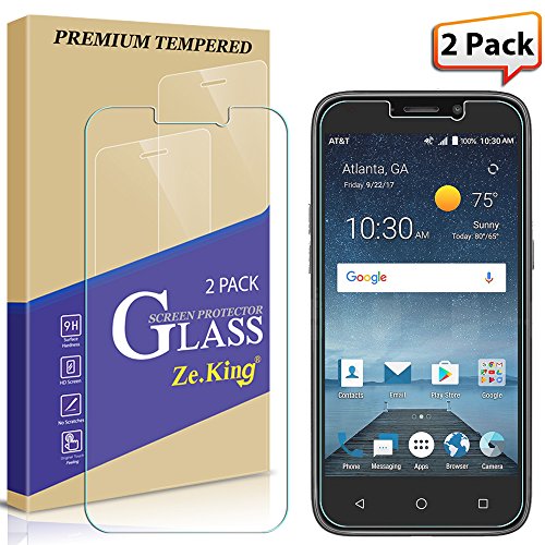 Product Cover Zeking [2-Pack] ZTE Maven 3 Z835 Tempered Glass Screen Protector, Prestige 2 N9136/ Prelude Plus Z833 Trio Glass 2.5D Edge 9H Hardness [Anti Scratch][Anti-Fingerprint]