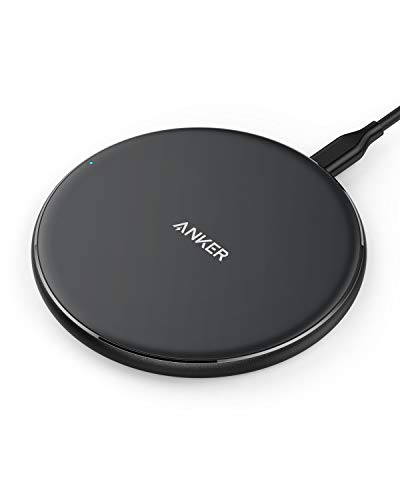 Product Cover Anker Wireless Charger, Qi-Certified Ultra-Slim Wireless Charger Compatible iPhone Xs Max/XS/XR/X/8/8 Plus, Galaxy S9/S9+/S8/S8+/Note 8 and More, PowerPort Wireless 5 Pad (No AC Adapter)